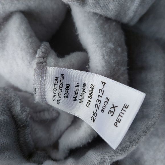 Woman Within Light Heather Gray Sweat Pants with Cargo Pockets 30/32 PETITE NWOT - Picture 3 of 7